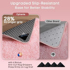 Ophanie Small Rug Washable Non Slip Throw Bedside Area Rugs, Fluffy Soft Pink - Image 4