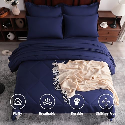 NTBAY King Microfiber Bed in a Bag, Comforter Set 7 Piece - Image 2