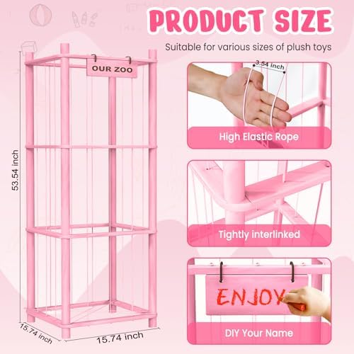 Woodure Stuffed Animal Storage & Organizer, Wooden Cute Zoo Toy Holder - Image 4
