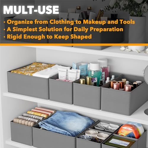SpaceAid Drawer Organizer Clothes, 12 Pack Dresser Organizer Bins - Image 4