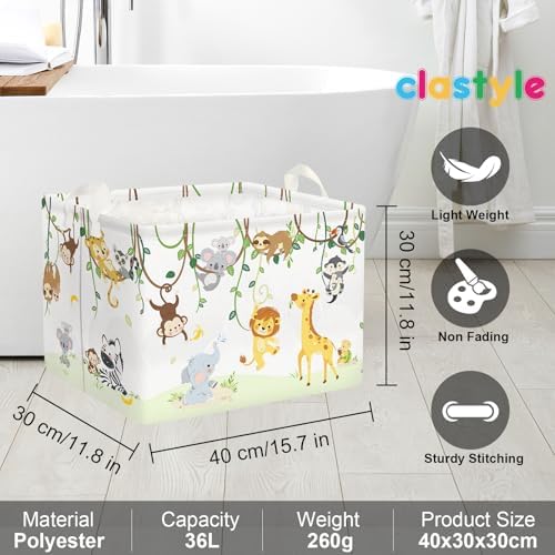 Clastyle Kid Storage Basket Woodland Vine Animal Foldable Laundry Hamper - Image 6