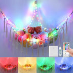 Stuffed Animal Hammock 75LEDs, 20 Colors Warm White 55in Extra Large Storage by KrislaitbyAmbienceGlobal