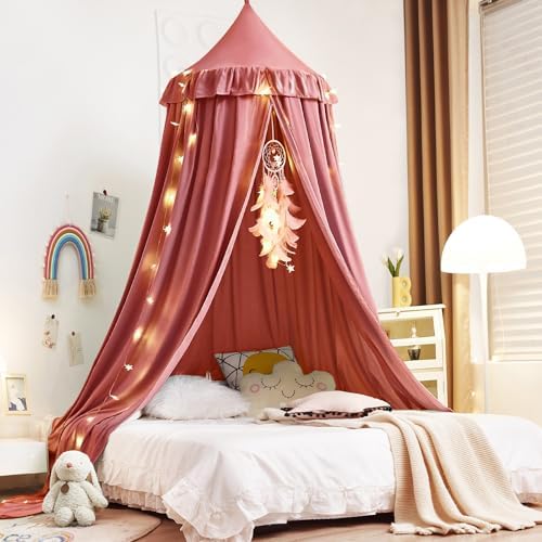 Kertnic Decor Princess Canopy for Girls Bed, Soft Smooth Playing Tent Canopy by Kertnic