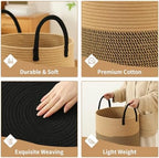 Laundry Basket Hamper Tall Rope Storage Woven - Image 3