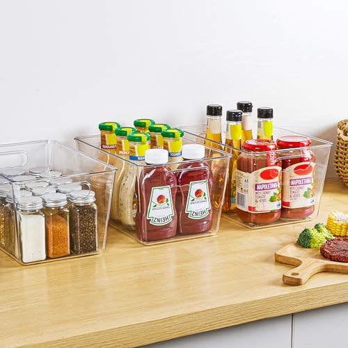 YIHONG 12 Pack Clear Storage Bins, Pantry Organizer Bins - Image 7