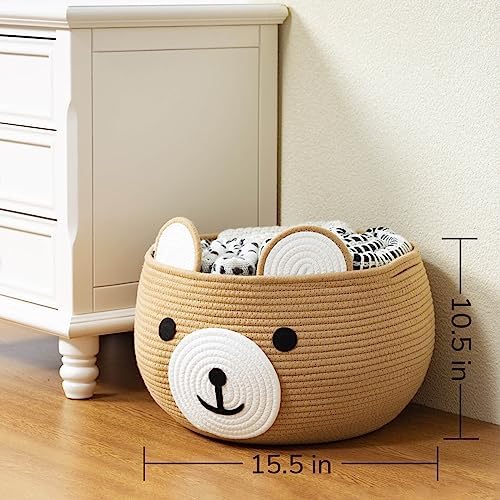 CherryNow Large Baby Basket for Gifts Empty, Cute Bear Design - Image 3