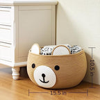CherryNow Large Baby Basket for Gifts Empty, Cute Bear Design - Image 3