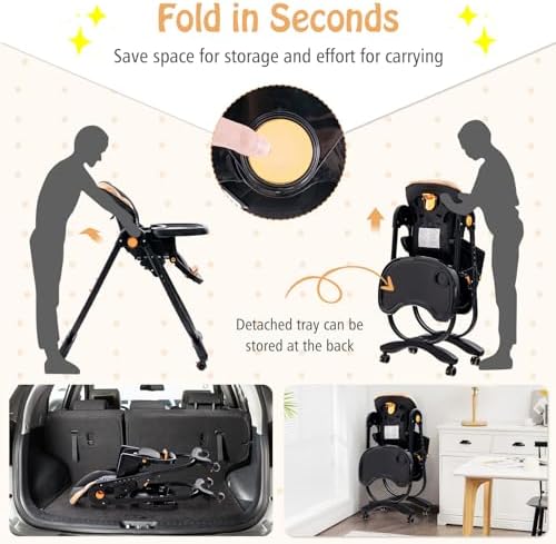 BABY JOY High Chair, Foldable Baby High Chair - Image 7