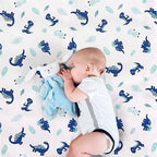 Dinosaur Crib Bedding Set for Boys Blue, Premium 3-Piece Baby Bedding Set - Image 6