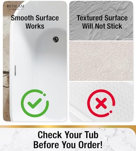 HITSLAM Bathtub Mat Non Slip, 35 x 24 Inch Long TPE Bath Mat - Image 6