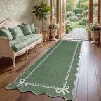 Garvee Scalloped Bow Runner Rug 2x6 Washable Kitchen Runner Rug Non-Slip by Garvee