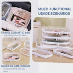 3PCS Clear Hard Plastic Zipper Case, Double Zippers Hard Pouch, Portable Travel - Image 4