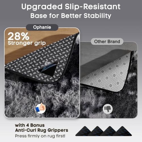 Ophanie Tie-Dyed Black & Grey Area Rugs 8x10 - Image 4