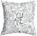 Quote You are Throw Pillow Cover, Inspirational Quotes Positive Saying Quotes by ZNGFON