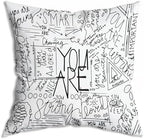 Quote You are Throw Pillow Cover, Inspirational Quotes Positive Saying Quotes by ZNGFON