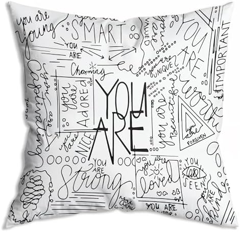 Quote You are Throw Pillow Cover, Inspirational Quotes Positive Saying Quotes by ZNGFON