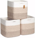 NaturalCozy Storage Cubes 11 Inch Cotton Rope Woven Baskets by NaturalCozy