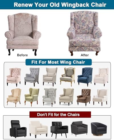 CRFATOP Wingback Chair Covers Wing Armchair Slipcovers - Image 4