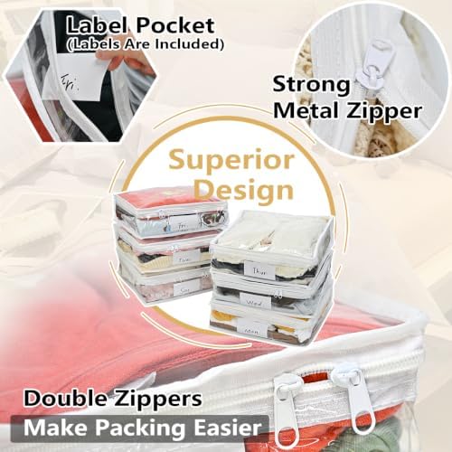 6 Pack Clear Clothes Storage Bags - Image 3