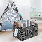 Rectangular Collapsible Storage Basket Nursery Organizer Black diamond - Image 5