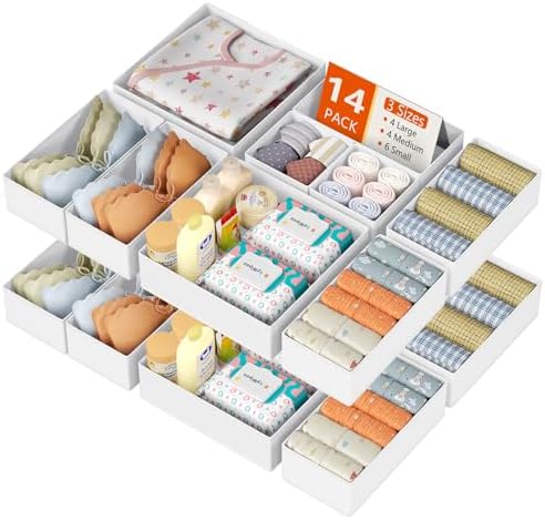 DIMJ Drawer Organizer Clothes, 14 Pack Dresser Organizer, Foldable Closet by DiMJ