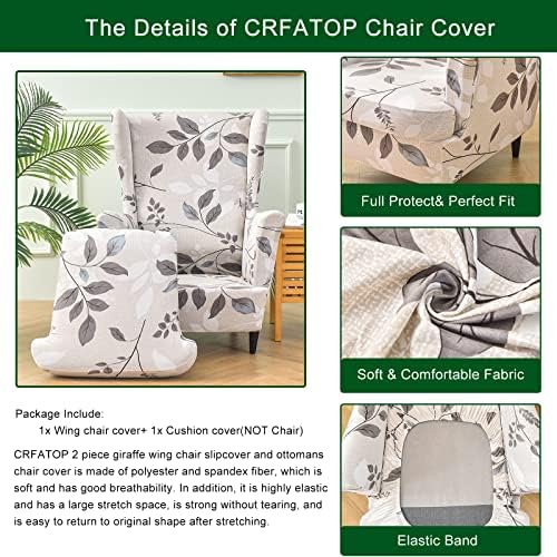 CRFATOP Wingback Chair Covers Wing Armchair Slipcovers - Image 3