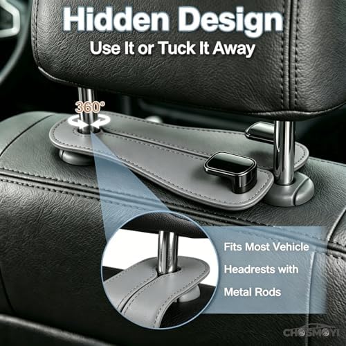 Leather Car Bag Hooks, 2 Pack Headrest Hooks - Image 4