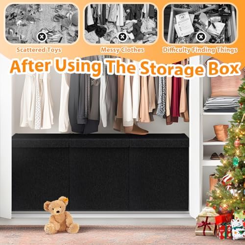 Large Toy Storage Box with Lid, Collapsible Kids Toy Chest - Image 5