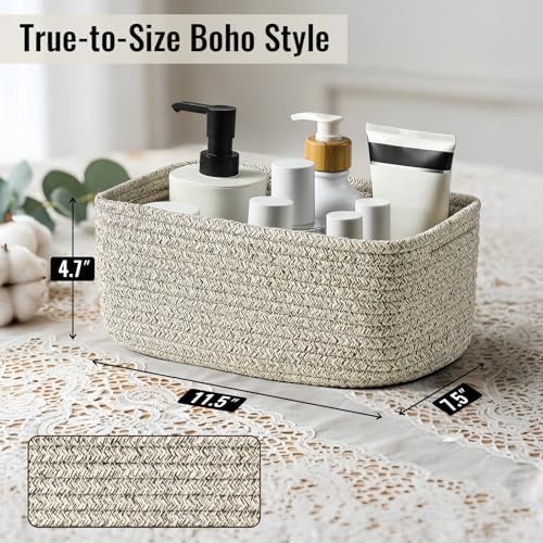 8 Pack Woven Rope Bins for Organizing, Cube Box for Baby Nursery - Image 2
