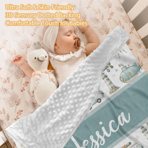 Custom Baby Boy Minky Crib Bedding Set, Airship Bedding 3 Pcs Set - Image 2
