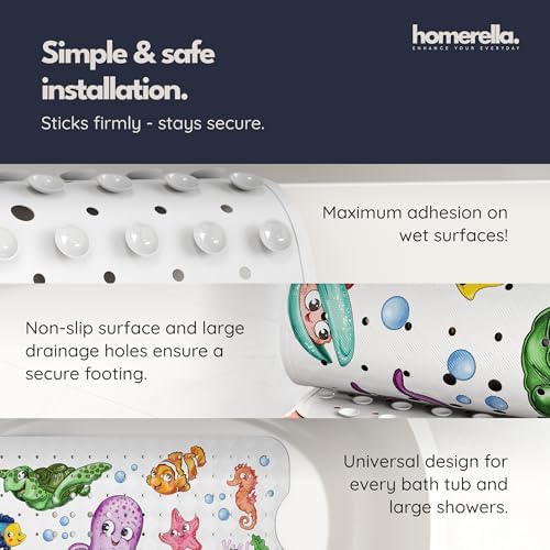 homerella Bathtub Mat Non Slip Kids 40x16 Baby Bath Mat Non Slip Anti Mold - Image 4
