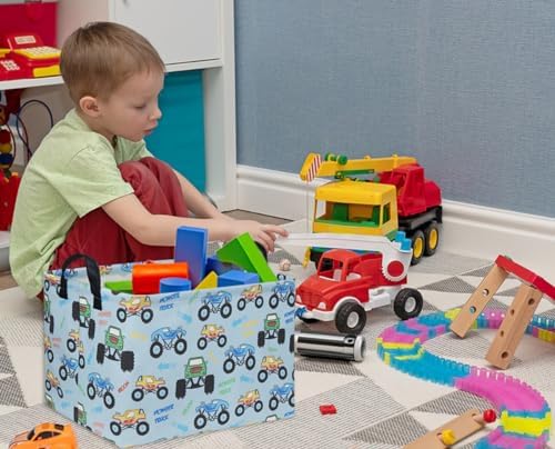 Rectangular Monster Truck Baskets Kids Gift Bins Empty Baby Basket - Image 4