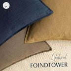 Foindtower Linen Solid Decorative Throw Pillow Covers 20x20 Cocoa Brown - Image 4
