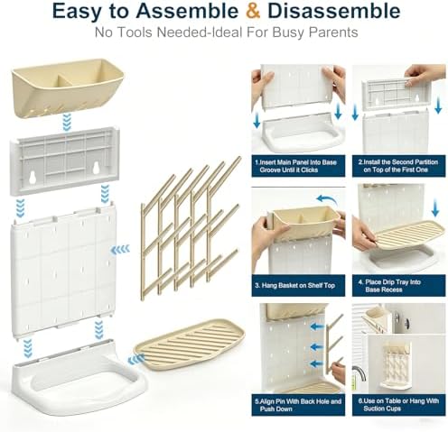 GoMaihe Baby Bottle Drying Rack: Space Saving Vertical Bottle Dryer Holder - Image 7