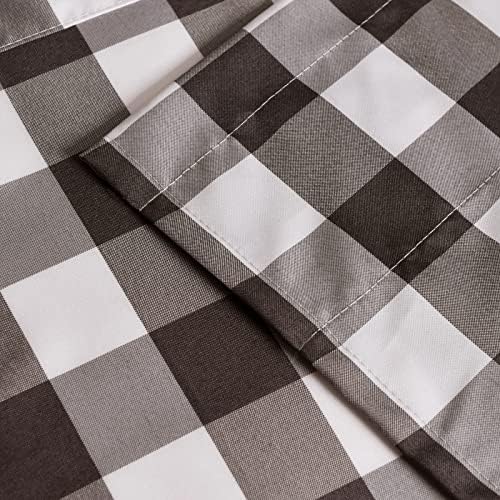 Hiasan Plaid Curtains Valances, Coffee and White, 52W x 18L, 1 Panel - Image 5