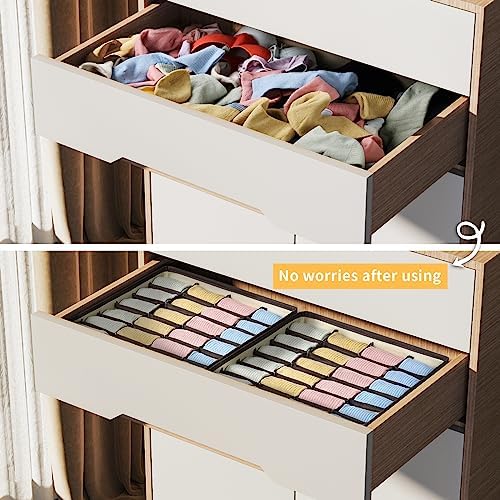 joyoldelf Sock Drawer Organizer Divider Underwear Organizer 24-cell Fabric - Image 4