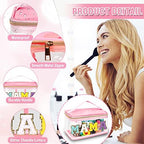 Chenille Letter Clear Makeup Bags Mama Pouch, Preppy Patch Makeup Bag Zipper - Image 3