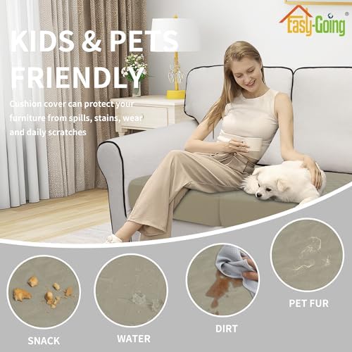 Easy-Going Waterproof Cushion Covers Set, Quilted Stretch 2-Piece Sofa Seat - Image 5