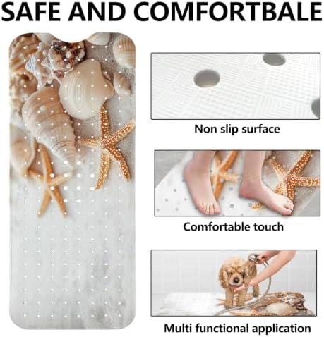 LNOND Summer Beach Bathtub Mat Non Slip, 40 X 16 Inch Tub Mat - Image 6