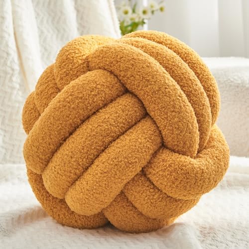 Petrella Yellow Knot Pillow Ball, 11 Inch Round Decorative Pillow by Petrellatoy