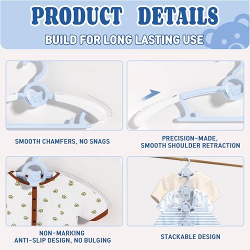 Baby Clothes Hangers 20 Pack, Plastic Kids Hangers Space Saving - Image 4