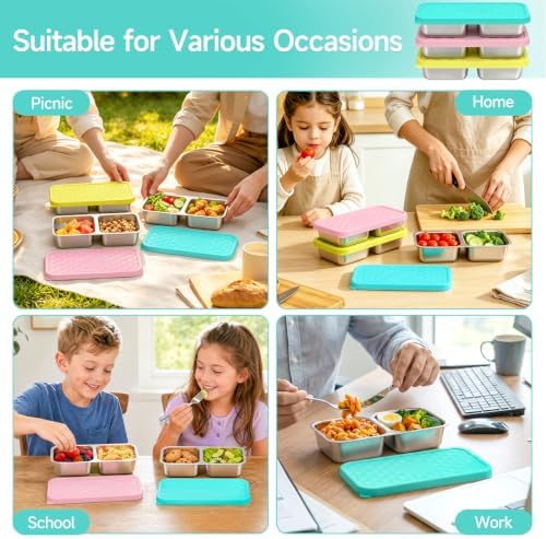 SOPHICO Stainless Steel 2 compartments 15oz Snack Containers - Image 7