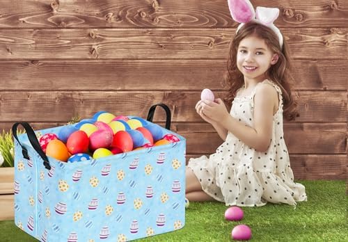 Bunny Easter Eggs Basket Storage Basket Gift Shelf Basket Storage Bin, Nursery - Image 3