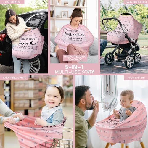 Metplus Baby Car Seat Cover, No Touch Sign Carseat Canopy & Nursing Covers - Image 5