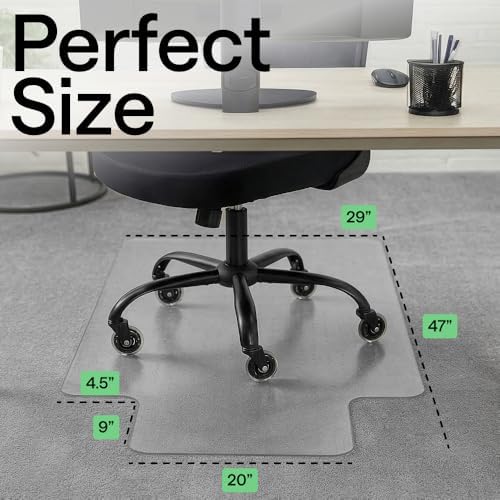 GORILLA GRIP Office Chair Mat for Carpet Floors, Heavy Duty 29x47 Clear Lip - Image 6