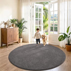 Keeko Round Area Rug 4ft for Living Room Bedroom, Soft Washable Circle Rug - Image 5