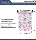 Pink Dinosaur Hamper, Kids Laundry Basket, Dinosaur Basket, Toy Organizer - Image 7