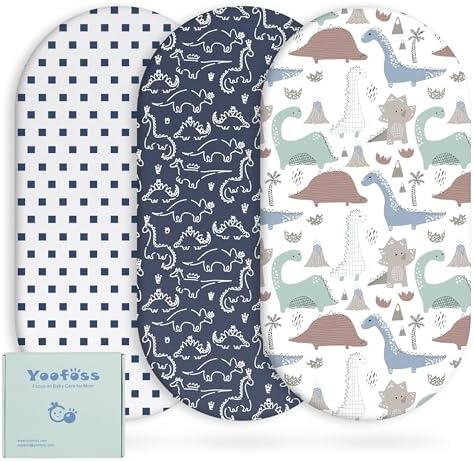 Yoofoss 3-Pack Bassinet Sheets for Boys Girls Universal Fit by YOOFOSS
