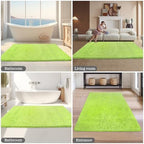Yeaban Chenille Apple Green Bathroom Rug 40"x60", Non-Slip Rubber Backing - Image 5