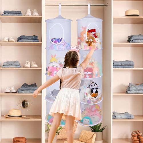 Basumee Hanging Stuffed Animals Storage, 2 Pack Mesh Plush Storage - Image 4